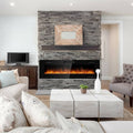 Clihome 60-in W Black Fan-Forced Electric Fireplace | CWCH-EPA24706