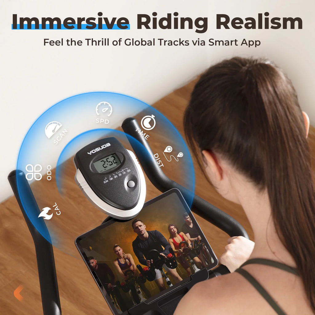 YOSUDA Exercise Bike Stationary Indoor Cycling Bike for Home 300 lb Weight Capacity, Comfortable Seat Cushion and LCD Monitor