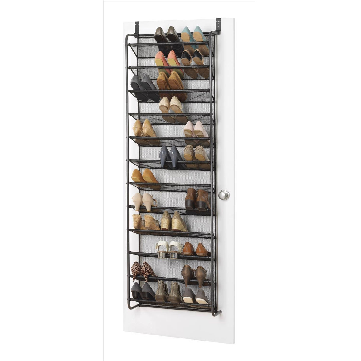 Whitmor 36-Pair Over-the-Door Shoe Organizer, Grey