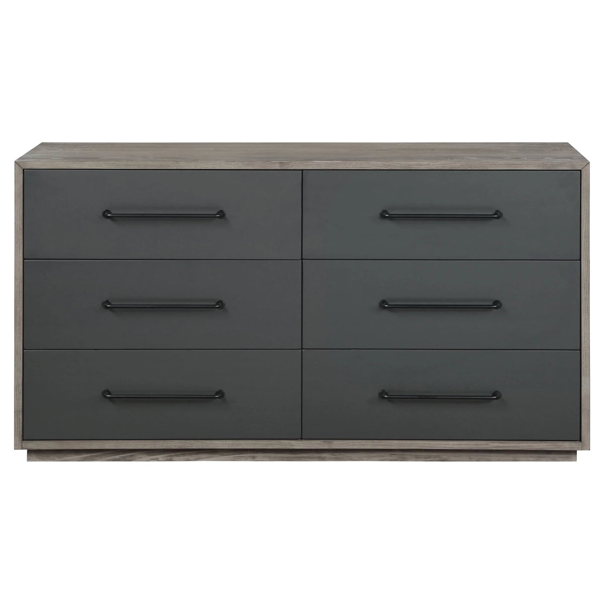 ACME Estevon 6 - Drawer Rectangular Dresser in Gray Oak and Black