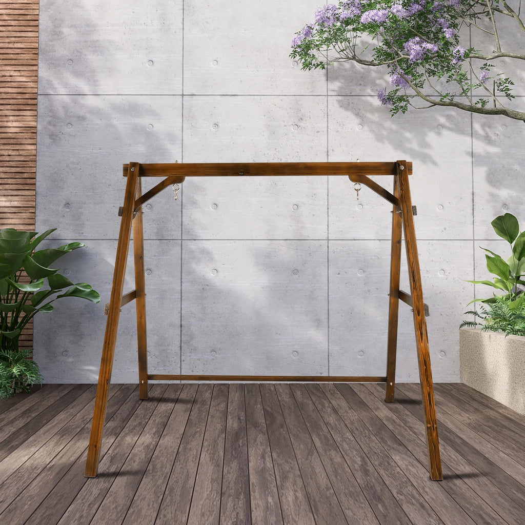 Overpatio Swing Frame Wooden Porch Swing Stand A - Frame 600 lb Capacity