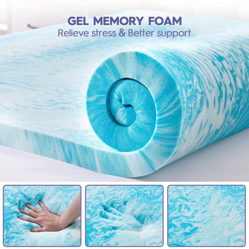ABENE 3 Inch Dual Layer Memory Foam Mattress Topper
