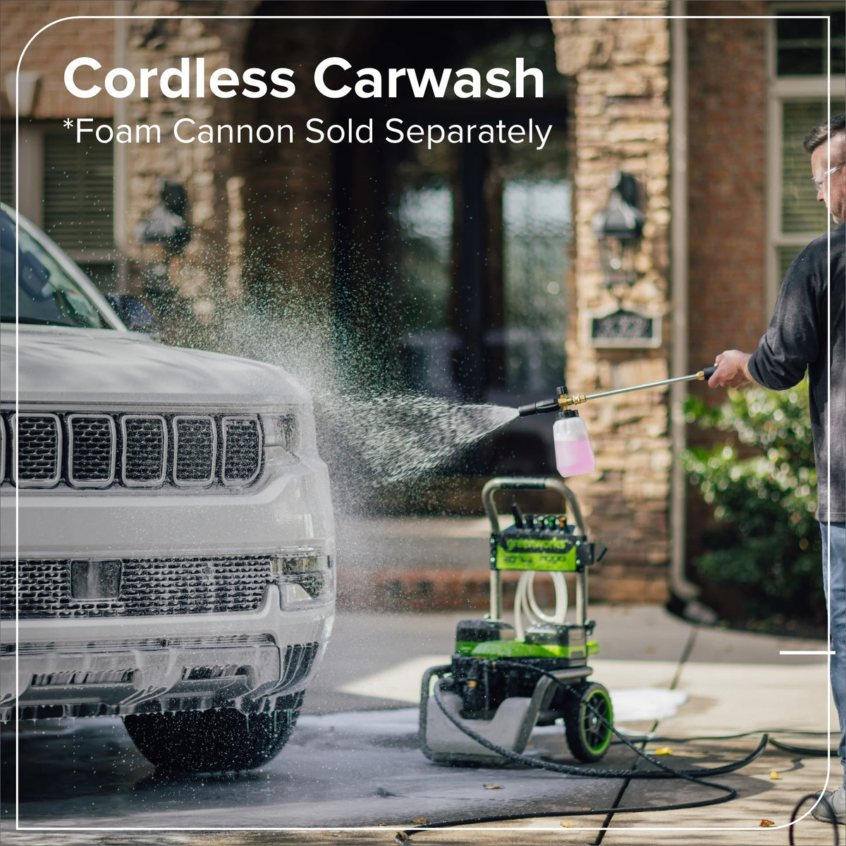 Greenworks Hybrid 60V 3000 MAX PSI at 2.0 GPM MAX Electric Pressure Washer + (2) 5.0ah Batteries & Dual - Port Charger 5128202