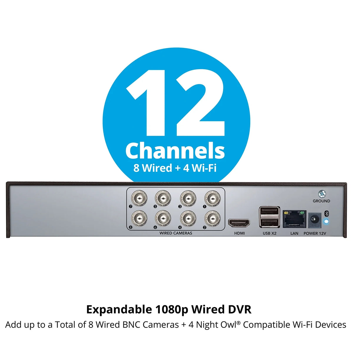 Night Owl? 2 - Way Audio 12 Channel DVR Security System with 1TB Hard Drive and 4 Wired 1080p Deterrence Cameras