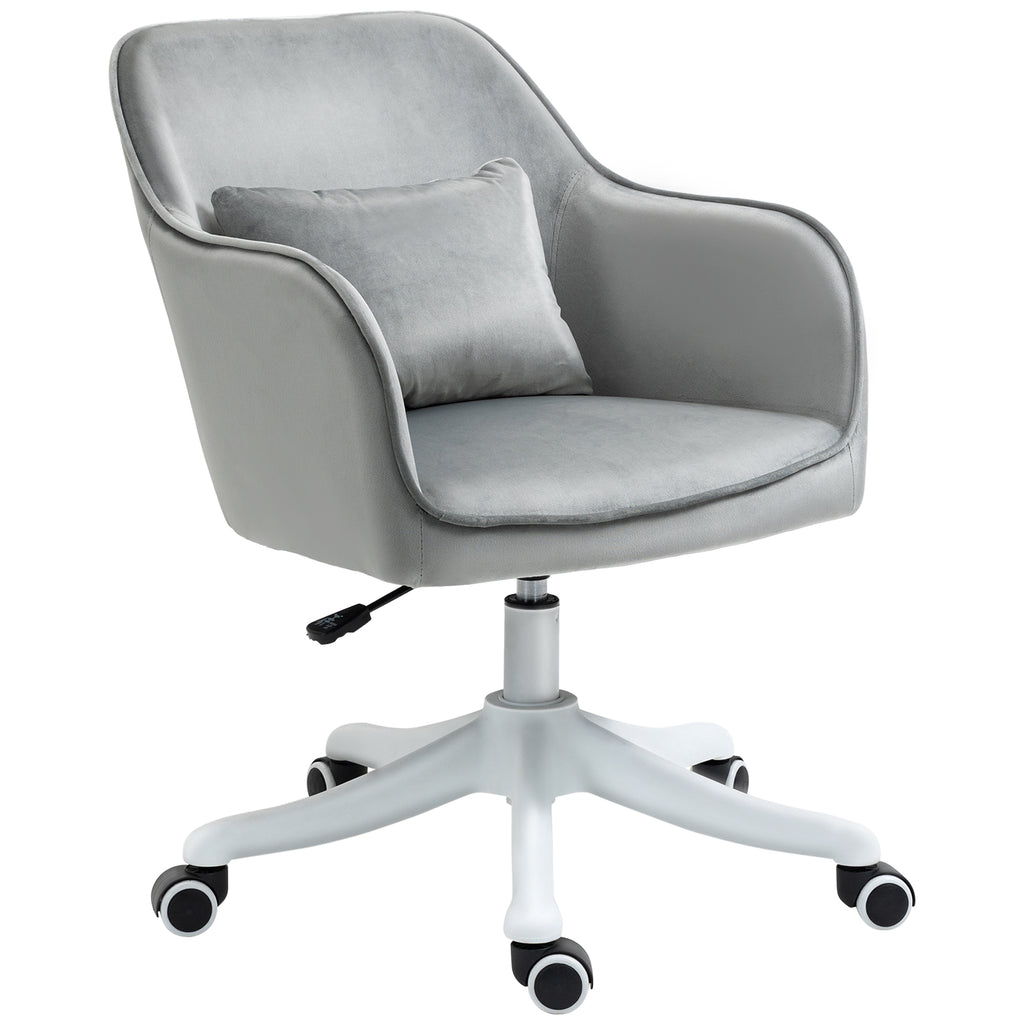 Vinsetto Massage Schreibtischstuhl 78-86 cm höhenverstellbarer Bürostuhll Drehstuhl Computerstuhl mit USB-Schrittstelle Arbeitsstuhl mit Vibrationsfunktion Lendenkissen Massagefunktion Grau