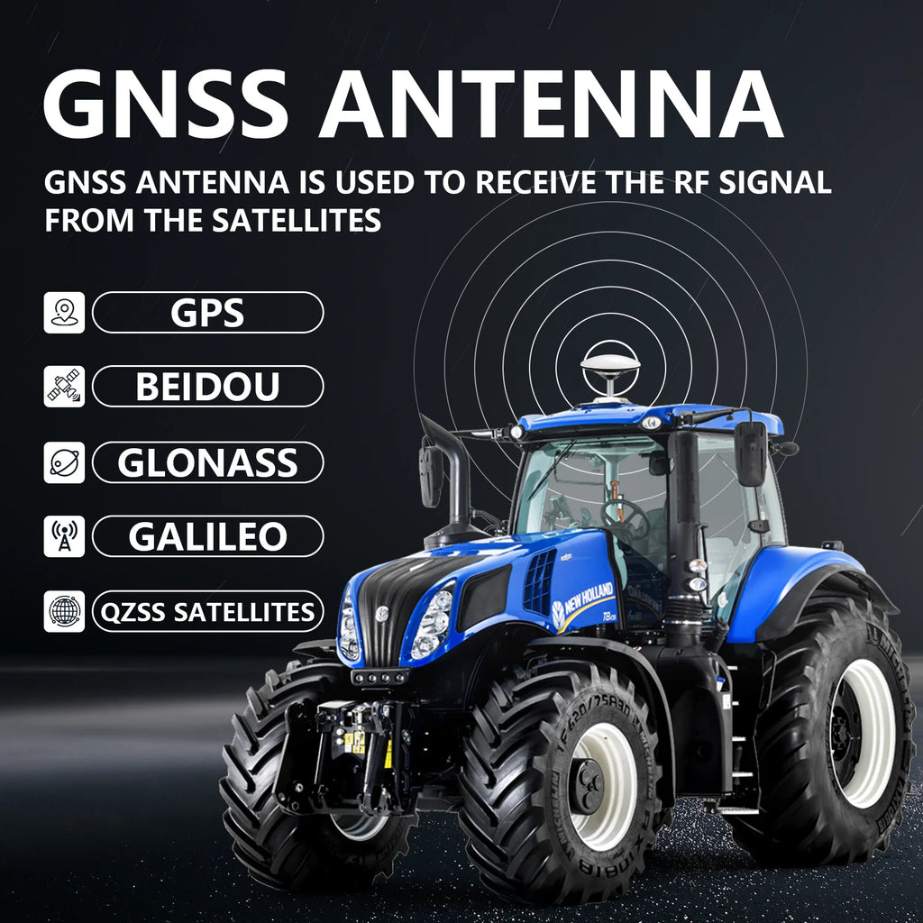 7 in Agricultural Tractor GPS Guidance System High Precision Farming GPS Strong Anti - Interference GNSS Antenna, Suitable for Plowing Sowing Farmland and Weeding Automatic Positioning GPS Navigator