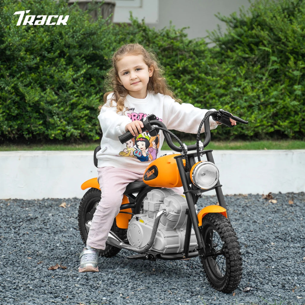 Track 7 36V Electric Dirt Bike for Kids, 350W Ride on Motorcycle with Twist Grip Throttle, Hand - Operated Brakes, Key Start, Off - Road Motocross Speed up to 15 Mph, Age 8+, White