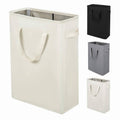 Zero Jet Lag Slim Laundry Hamper with Handles Collapsible Laundry Basket Thin Dirty Clothes Basket Narrow Laundry Bag Foldable Dirty Cloth Hamper 45 L