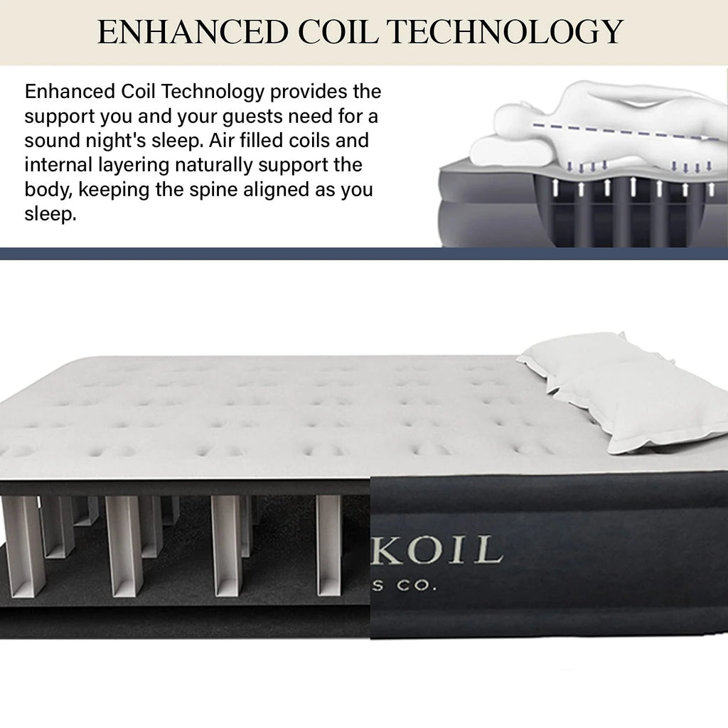 King Koil Pillow Top Plush Queen Air Mattress With Pump