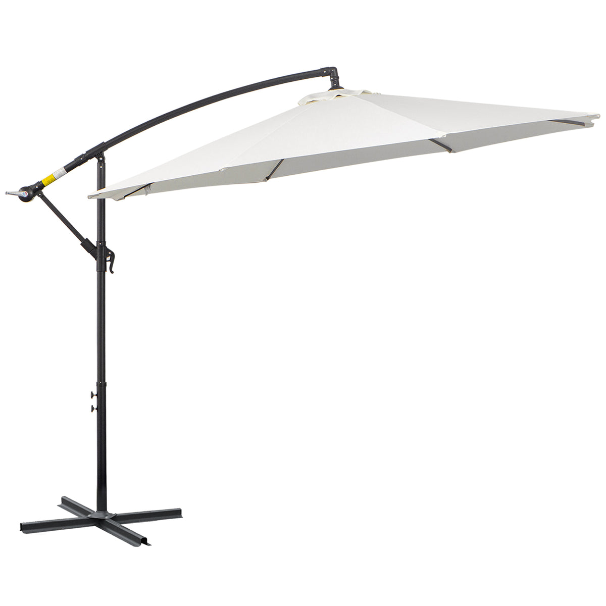 Outsunny Sonnenschirm mit Kurbel Wetterbeständig 3 m x 3 m x 2,5 m Stahl Polyester
