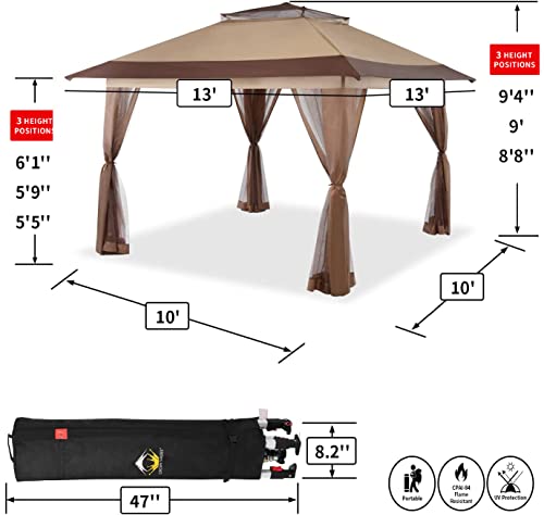 13X13 Outdoor Pop Up Gazebo Base 10X10 Patio Gazebos Patented Center