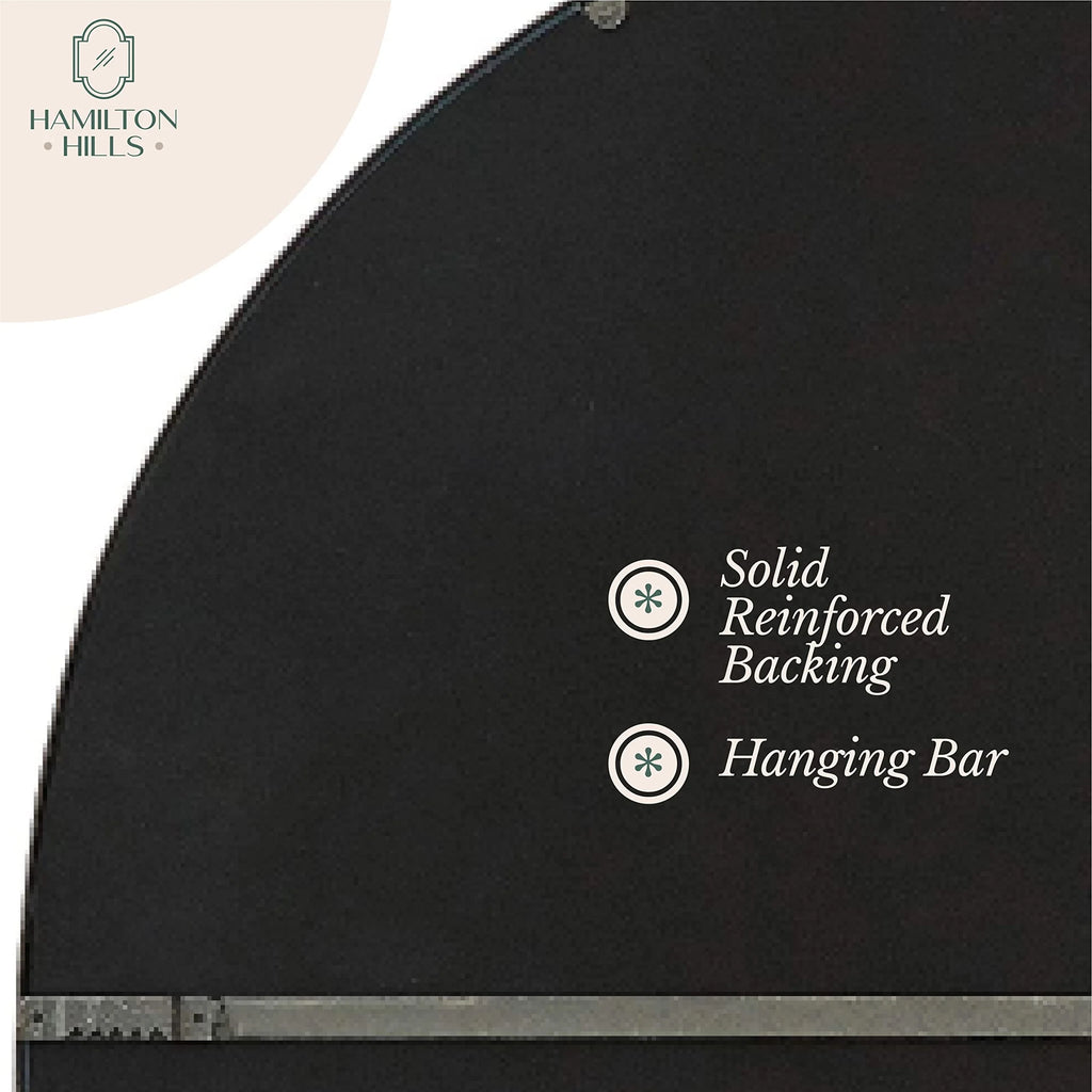 Hamilton Hills Metal Arched Window Mirror Large Wall Mirrors Decorative Piece and Arch Decor 28" x 42"