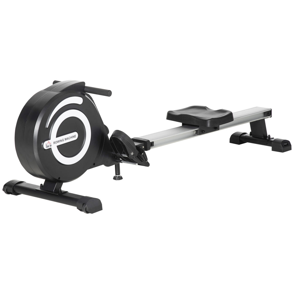 HOMCOM Rudergerät, klappbar, leiser Aluminiumrahmen, LCD-Monitor, 8 Stufen Widerstand, Schwarz/Silber