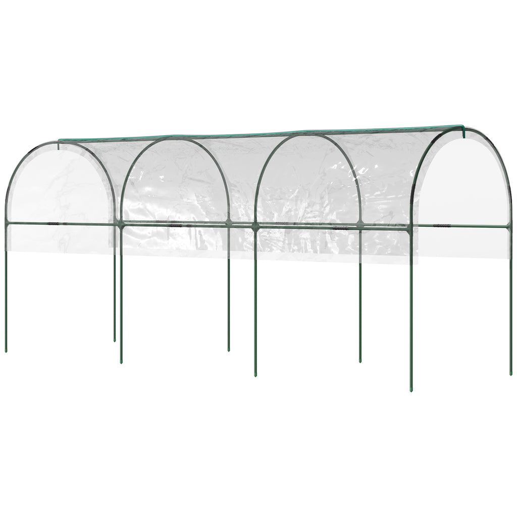 Outsunny Gewächshaus für den Garten Tomaten 4 verzinkte Stahlbögen PVC-Folie 4 x 1,23 x 1,71 m Grün