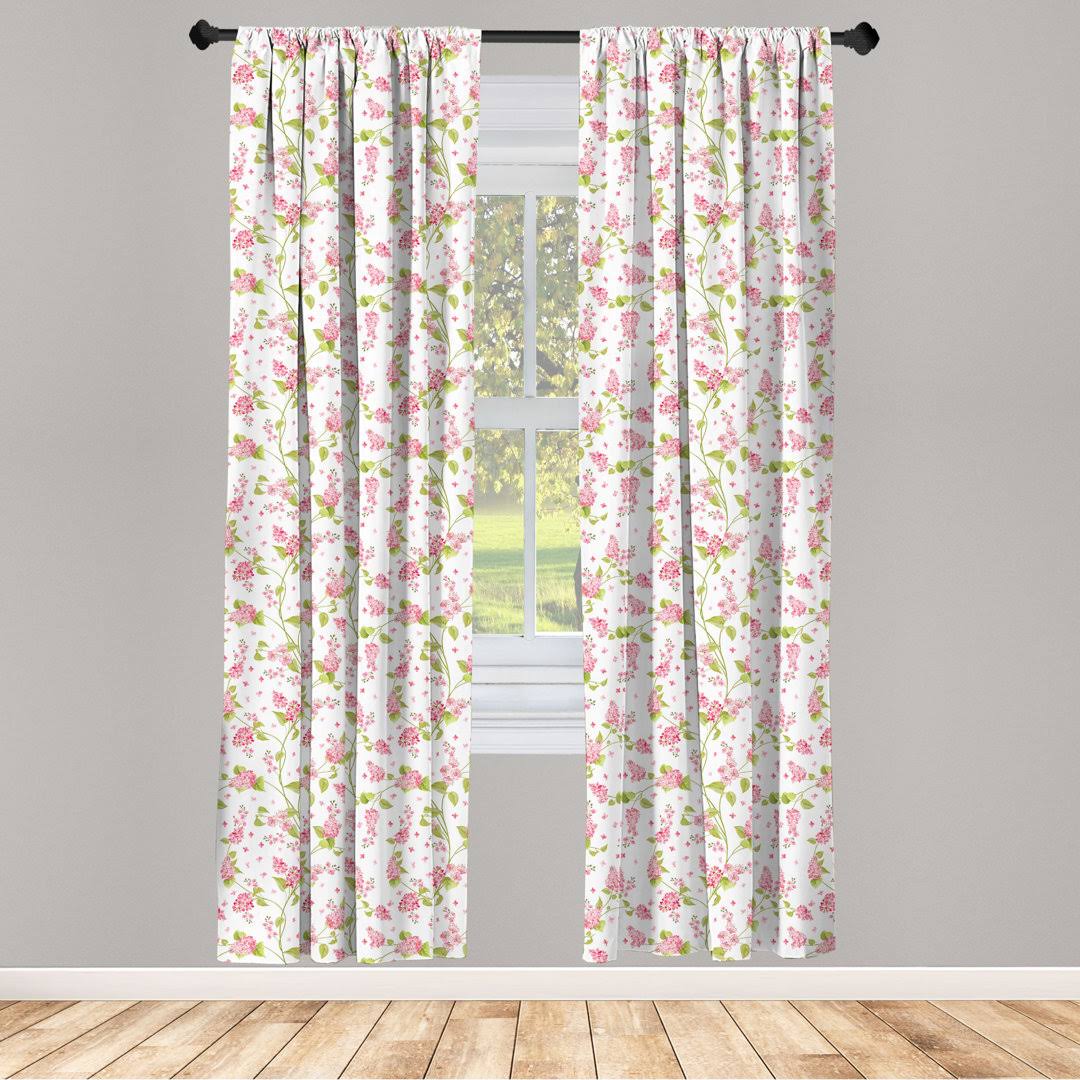 Shabby Flora Floral Room Darkening Rod Pocket Curtain Panels East Urban Home Size per Panel: 28" x 84"