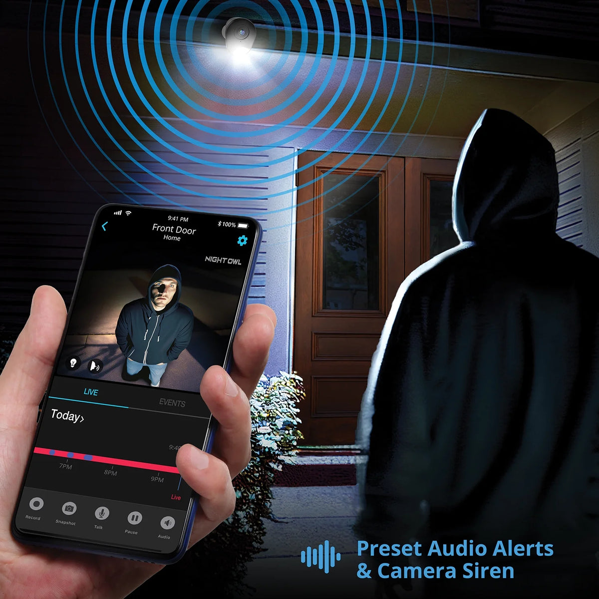 Night Owl? 2 - Way Audio 12 Channel DVR Security System with 1TB Hard Drive and 4 Wired 1080p Deterrence Cameras