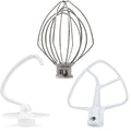 AMI Parts Kitchen Mixer Attachment Coated Flat Blade Paddle K45B/ Wire Whip K45WW/ Dough Hook K45dh, 3 Pieces Stand Mixers Repair Set for Kitchen