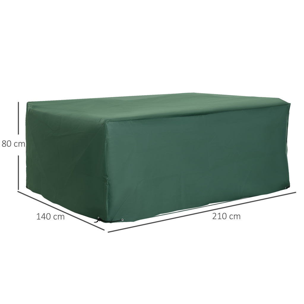 Outsunny Schutzhülle Abdeckung Abdeckhaube für Gartenmöbel 600D-Oxford Grün 210 x 140 x 80 cm