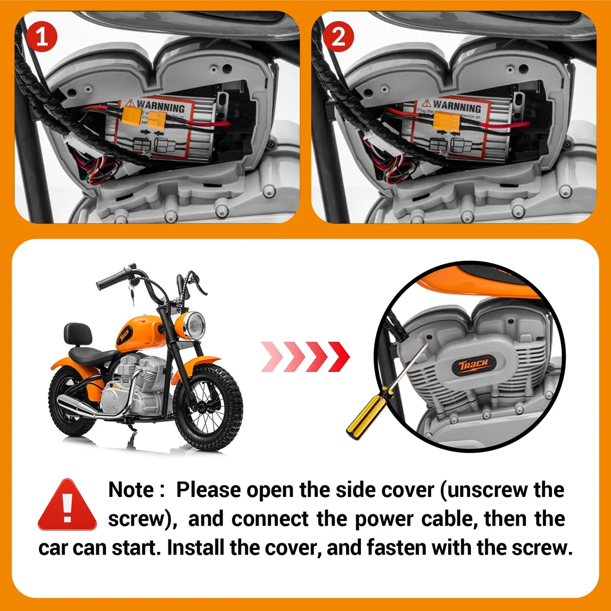 Track 7 36V Electric Dirt Bike for Kids, 350W Ride on Motorcycle with Twist Grip Throttle, Hand - Operated Brakes, Key Start, Off - Road Motocross Speed up to 15 Mph, Age 8+, White