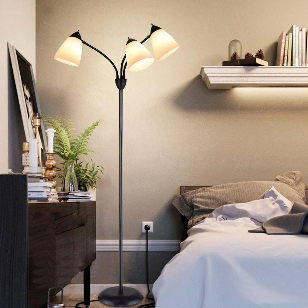 DINGLILIGHTING Floor Lamp Tall for Room: Flexible Gooseneck Floor Lamps Standing for Bedroom Home Office - Modern Floor Lights 5 - Light