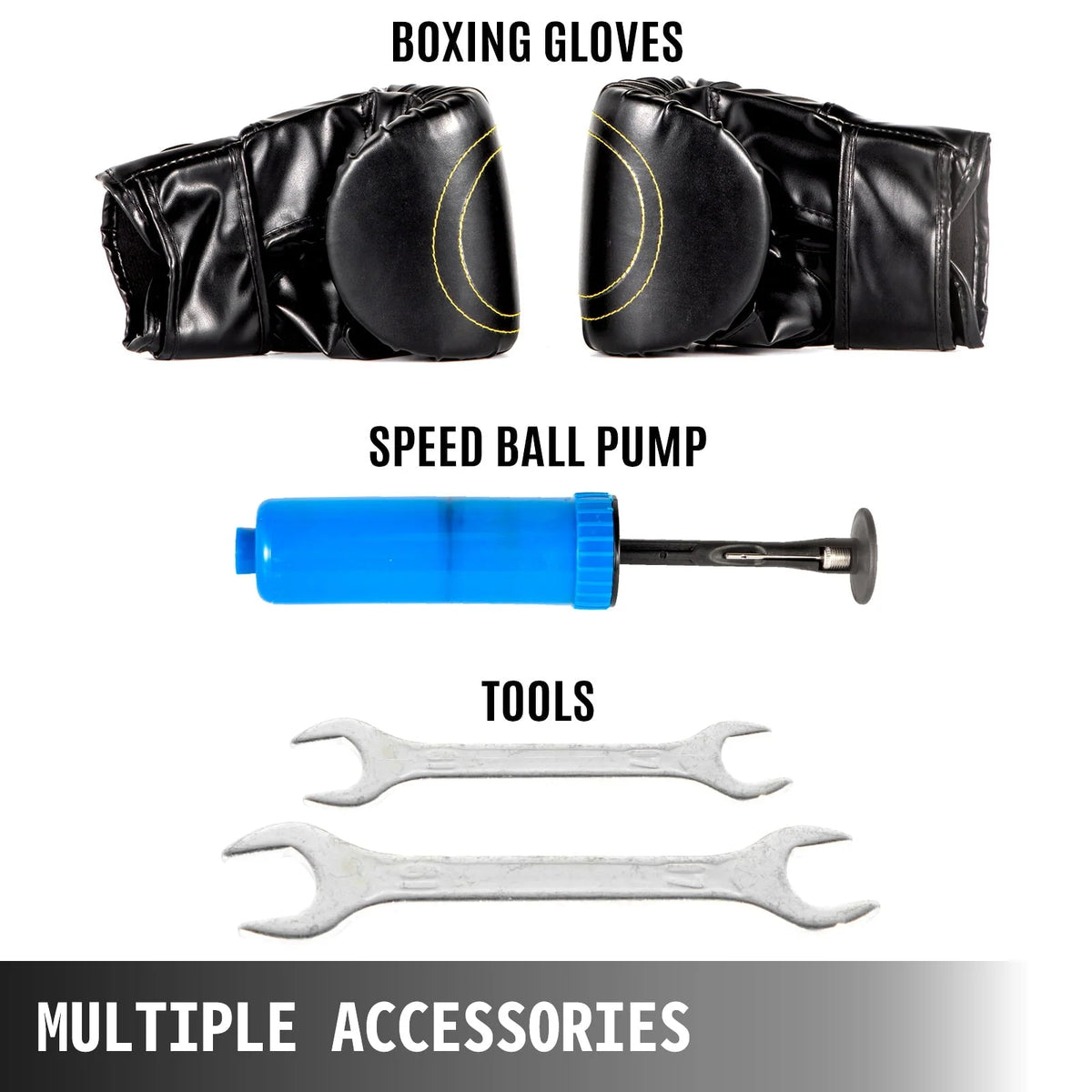 Vevorbrand Boxing Speed Trainer, Rapid - Reflex Boxing Bar, Training Boxing Ball with Reflex Bar & Gloves, Solid Speed Punching Bag Free Standing, Adjustable Height, for Adult&Kid, with Two Ball