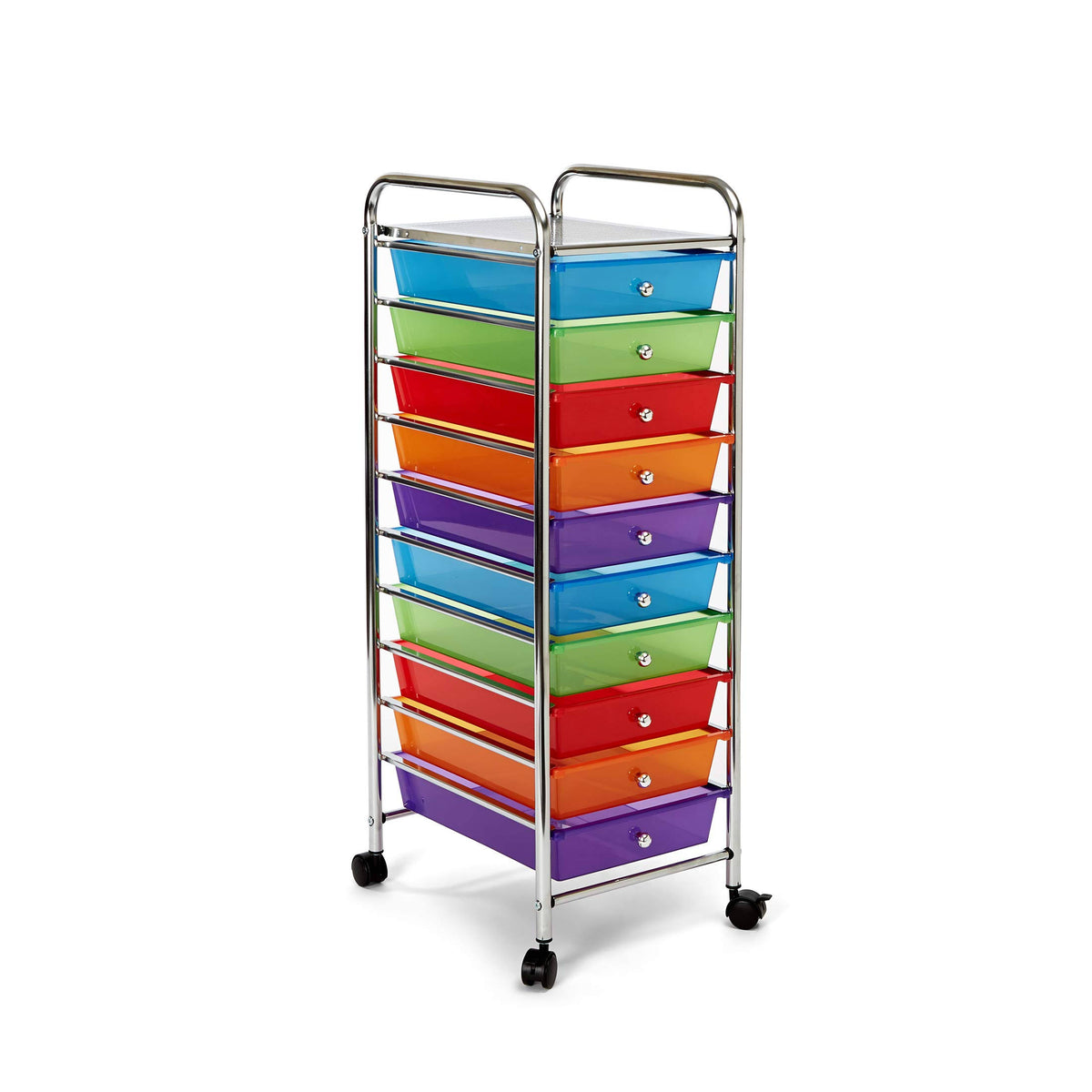 Seville Classics 10-Drawer Organizer Cart Multi Color