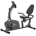 HOMCOM Liege-Heimtrainer Hometrainer magnetisch LCD-Display verstellbarer Sitz 2 Widerstandsbänder schwarz