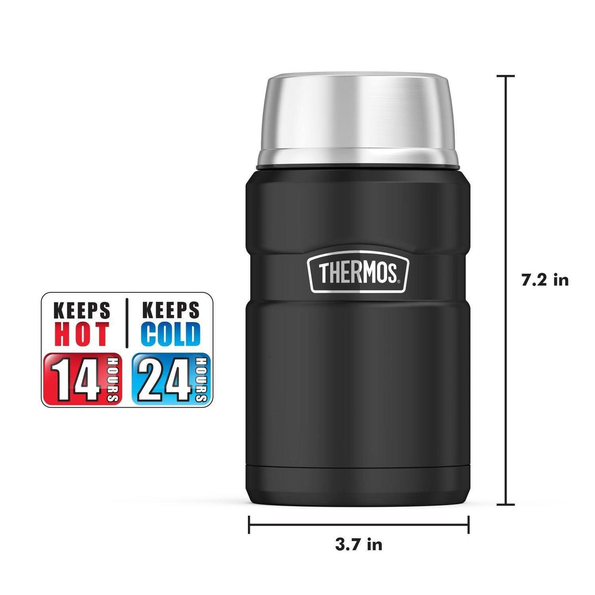 Thermos - Stainless Steel King Food Jar - Black - 24 oz.
