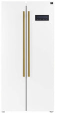 Forno Salerno Espresso 33-inch Side-By-Side 15.6 cu.ft. Refrigerator with Brass Handle - FFRBI1805-33BLK, White