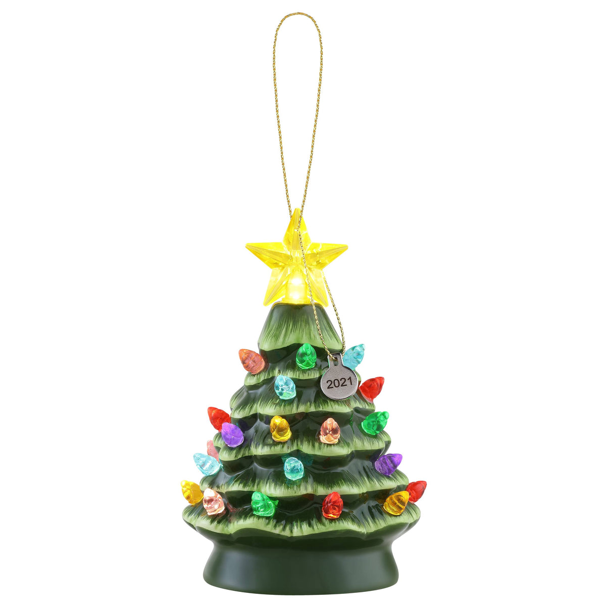 Mr. Christmas Ceramic Tree Ornament - Green - 5"