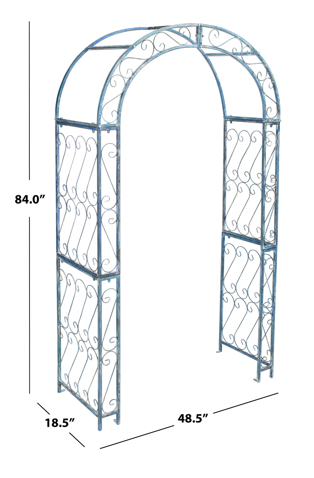 SAFAVIEH Pagan Outdoor Patio Trellis Arch, Antique Blue
