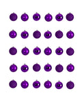 Nearly Natural Holiday Christmas 30 Count 2.5in. Shatterproof Ornament Set with Re-Useable Storage Container, Purple