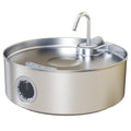 PawHut Katzenbrunnen 7L mit LED-Licht und Dreifachfiltration, aus Edelstahl 304, 30,5x31,2x19,3 cm, Silber