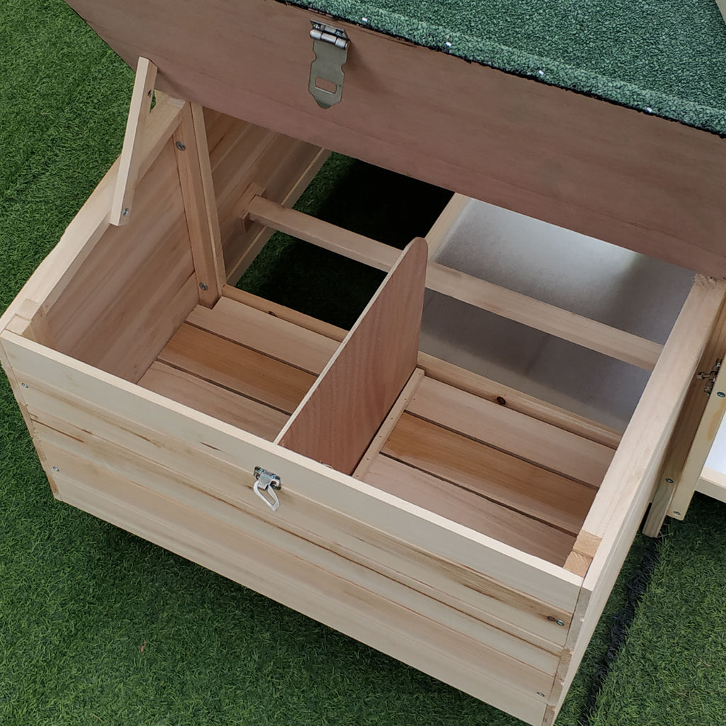 PawHut Hühnerstall für Zwerghühner 196 x 76 x 97 cm Hühnerhaus mit Nistkasten, Freilaufgehege Sitzstange, Kleintierstall aus Holz, Natur