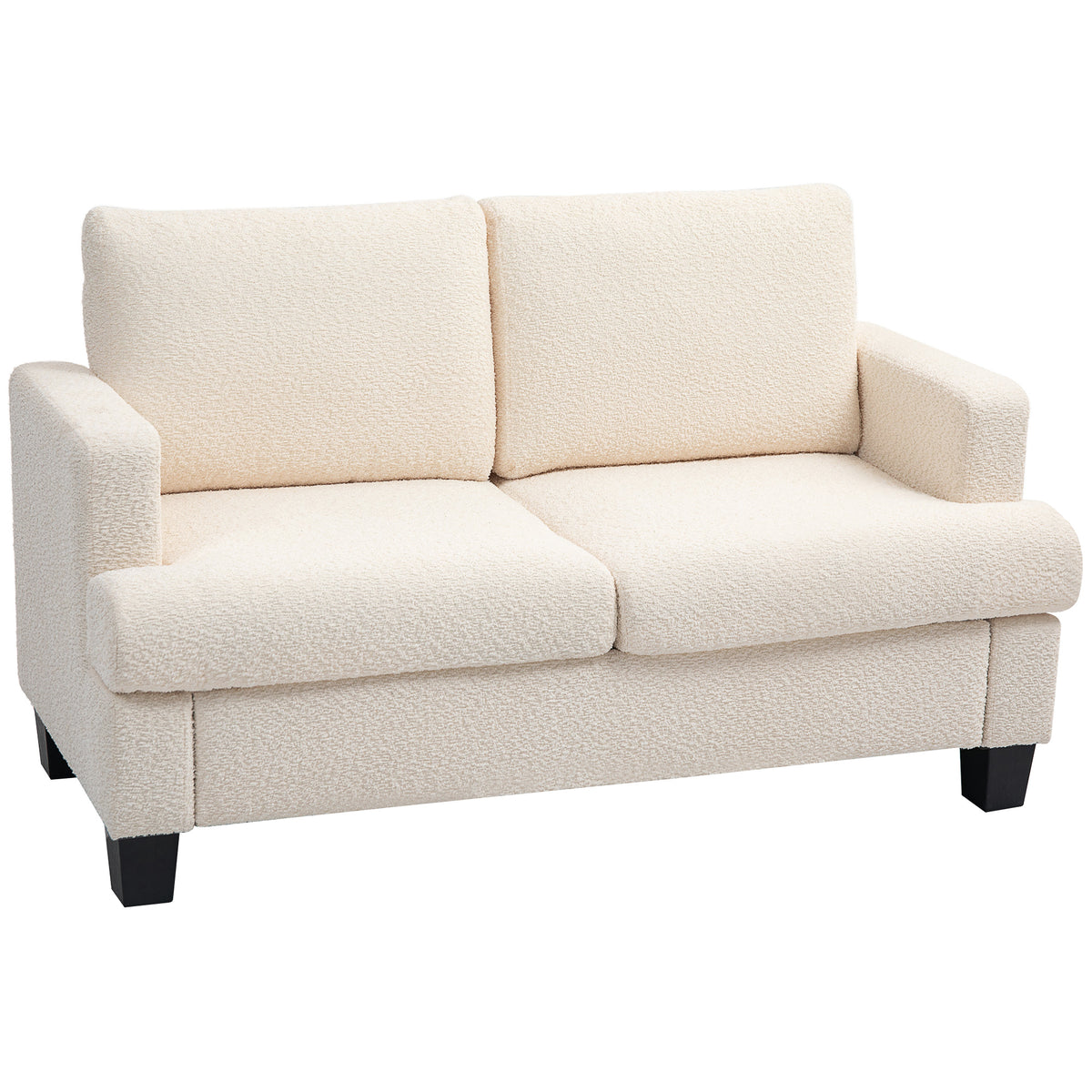 HOMCOM 2-Sitzer-Sofa 120 cm mit abnehmbaren Rückenkissen, Chenille-Stoff für Wohnzimmer, Schlafzimmer, Büro, beige