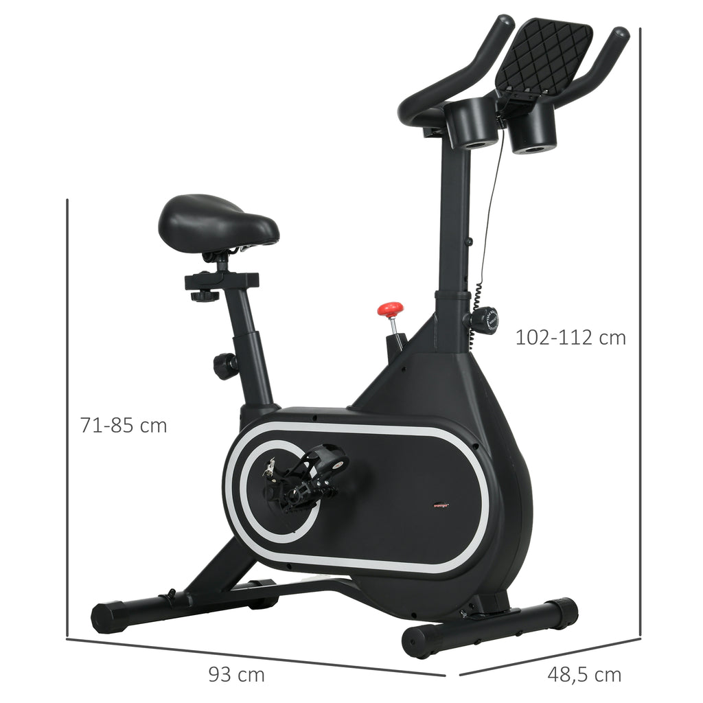 SPORTNOW Heimfahrrad leises Schwungrad LCD-Display verstellbarer Lenker und Sitz Tabletthalter Flaschenhalter aus Stahl