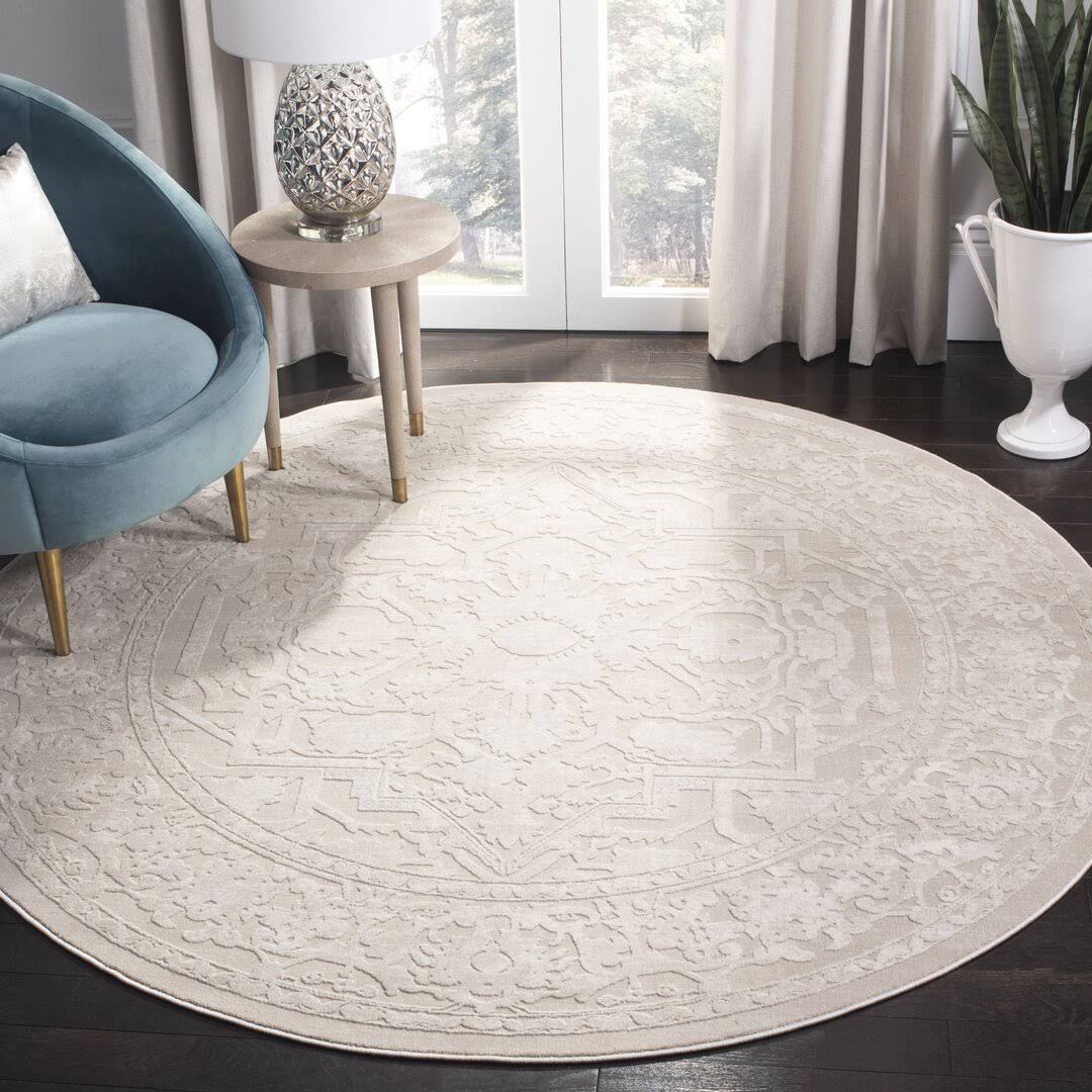 Oxon Hill Cream/Ivory Area Rug Ophelia & Co. Rug Size: Round 6'7"