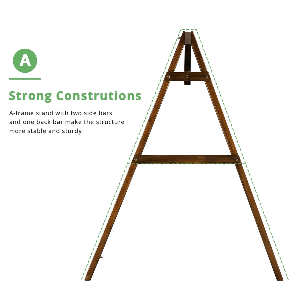 Overpatio Swing Frame Wooden Porch Swing Stand A - Frame 600 lb Capacity