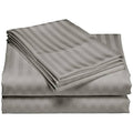 1200 Thread Count Cotton Deep Pocket Luxury Hotel Stripe Sheet Set - Grey - Twin