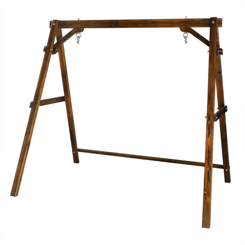 Overpatio Swing Frame Wooden Porch Swing Stand A - Frame 600 lb Capacity