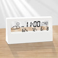 LuxSoramia Digital Alarm Clock,Transparent Modern Design, Temperature, Humidity, Snooze, Aesthetic Home & Office Decor, Battery Operated Desk Clock