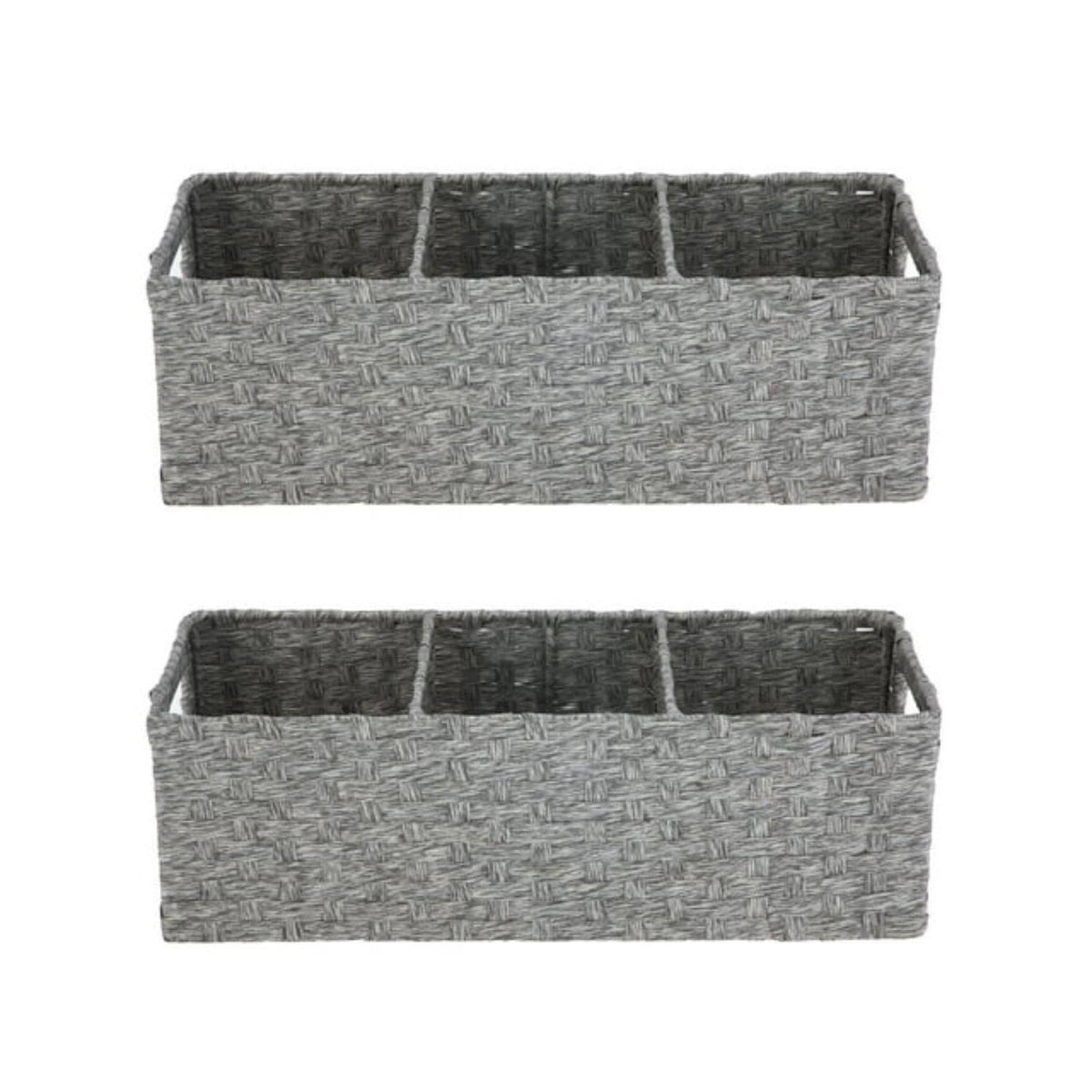 Mainstays 3-Compartment Storage Basket Set with Handles