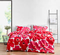 Marimekko Unikko Duvet Cover Set Full/Queen - Red