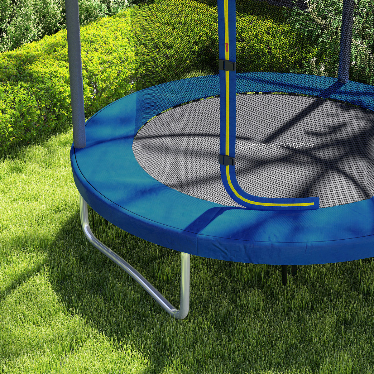 SPORTNOW Kindertrampolin, Gartentrampolin mit Sicherheitsnetz, Stahlkonstruktion Ø 183 x 200 cm, blau