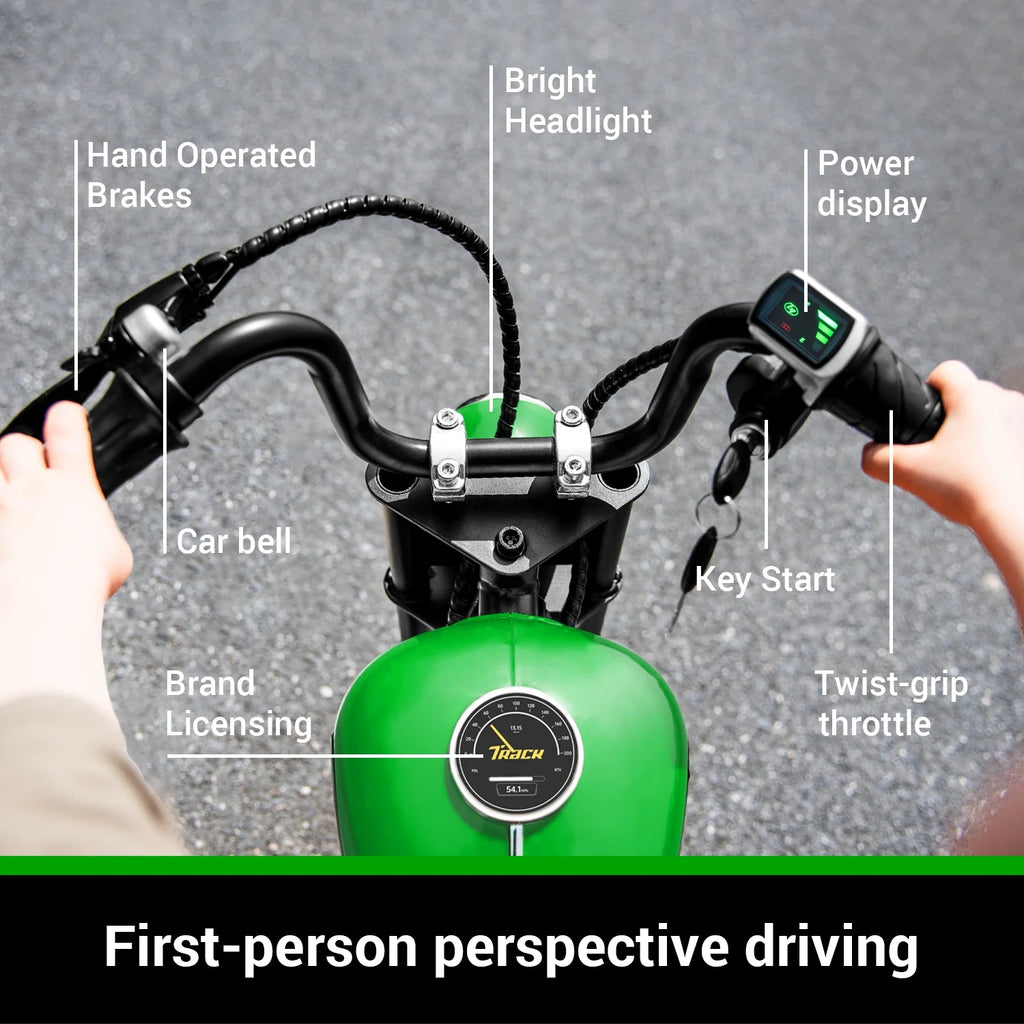 Track 7 36V Electric Dirt Bike for Kids, 350W Ride on Motorcycle with Twist Grip Throttle, Hand - Operated Brakes, Key Start, Off - Road Motocross Speed up to 15 Mph, Age 8+, White