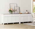 WAMPAT Large Buffet Cabinet with Storage, 2 - in - 1 Kitchen Storage Cabinet with 4 Drawers and 8 Doors, Accent Coffee Bar Cabinet with Adjustable Shelves for Dining Room, Living Room, Entryway
