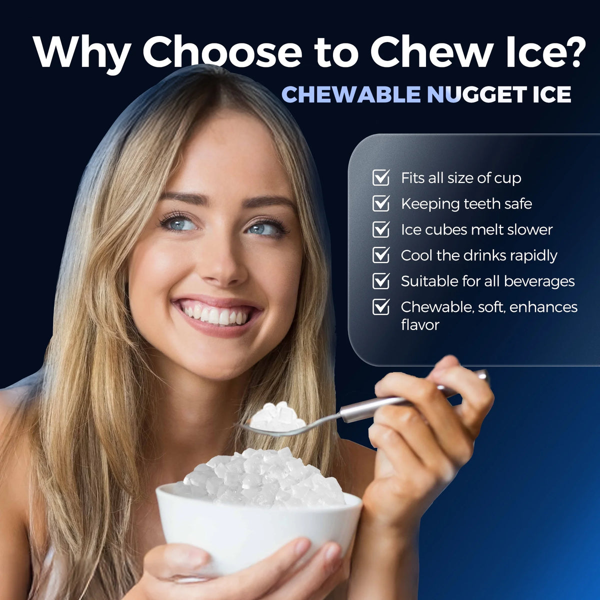 Simzlife Nugget Ice Maker Countertop, 34.9 lb per Day Chewable Pebble Nugget Ice Machine with Touch Screen for Home, Kitchen, Office, Stainless Steel, Black