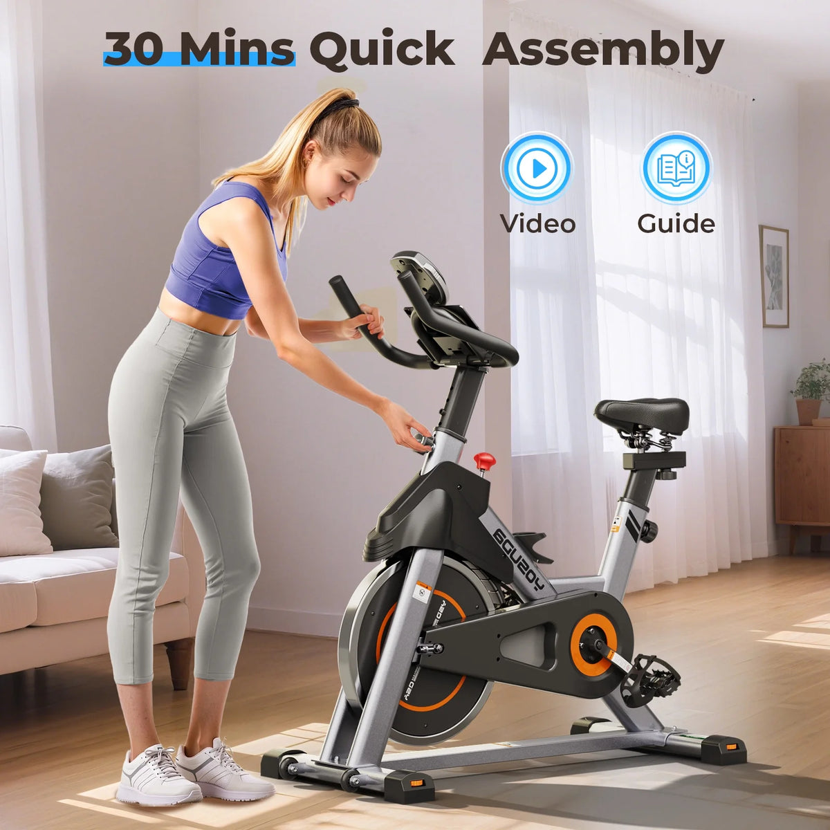 YOSUDA Exercise Bike Stationary Indoor Cycling Bike for Home 300 lb Weight Capacity, Comfortable Seat Cushion and LCD Monitor