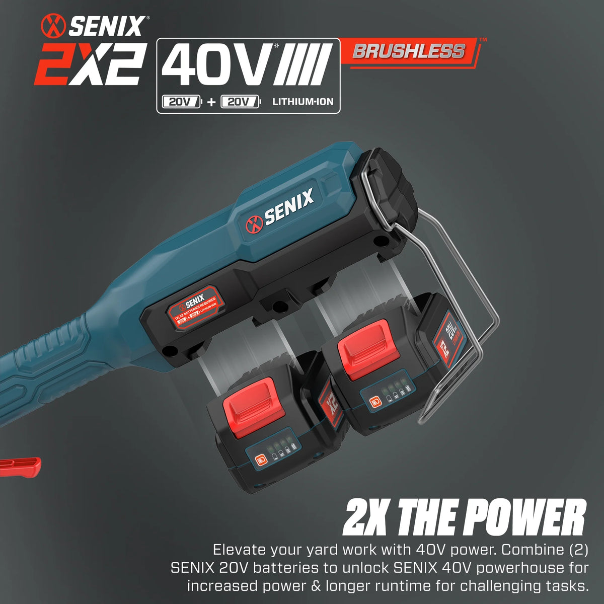 SENIX 40V Brushless 18in Deck Battery Lawn Mower, 17in Cutting Blade, 2 - in - 1 Mulching & Bagging Cordless Push Mower, 6 - Position Adjustment, LPPX2 - M5