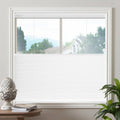 Biltek Top-Down & Bottom-Up Cellular Honeycomb Cordless Pleated Blinds Sheer Shades - White, 44" W x 64" H